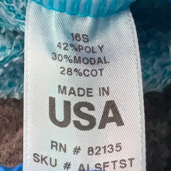 Fresh Produce Blue French Terry Asymmetric Hem Oversized Tunic Top Size XS S - Picture 5 of 6